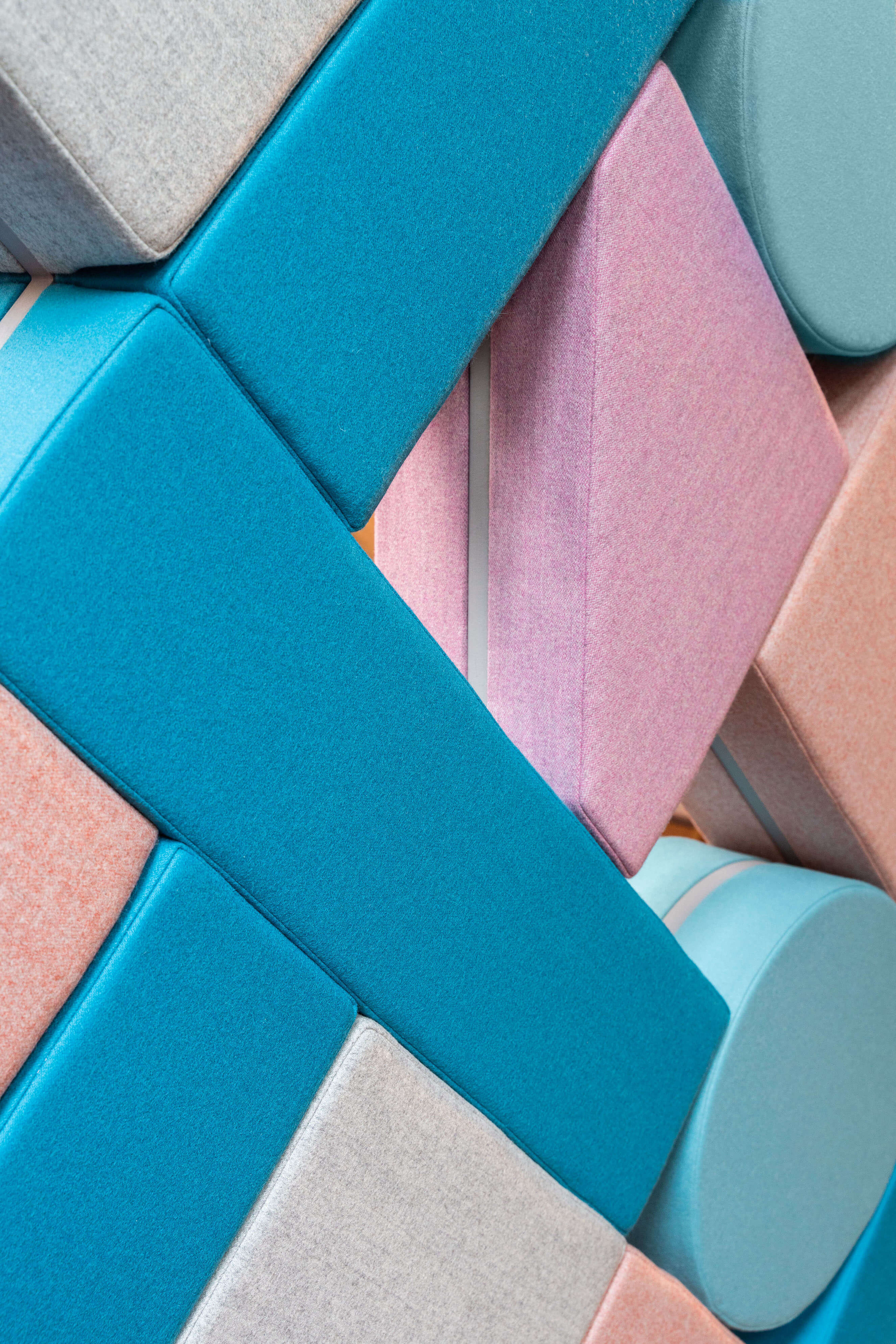Acoustic fabric used in a contemporary office environment