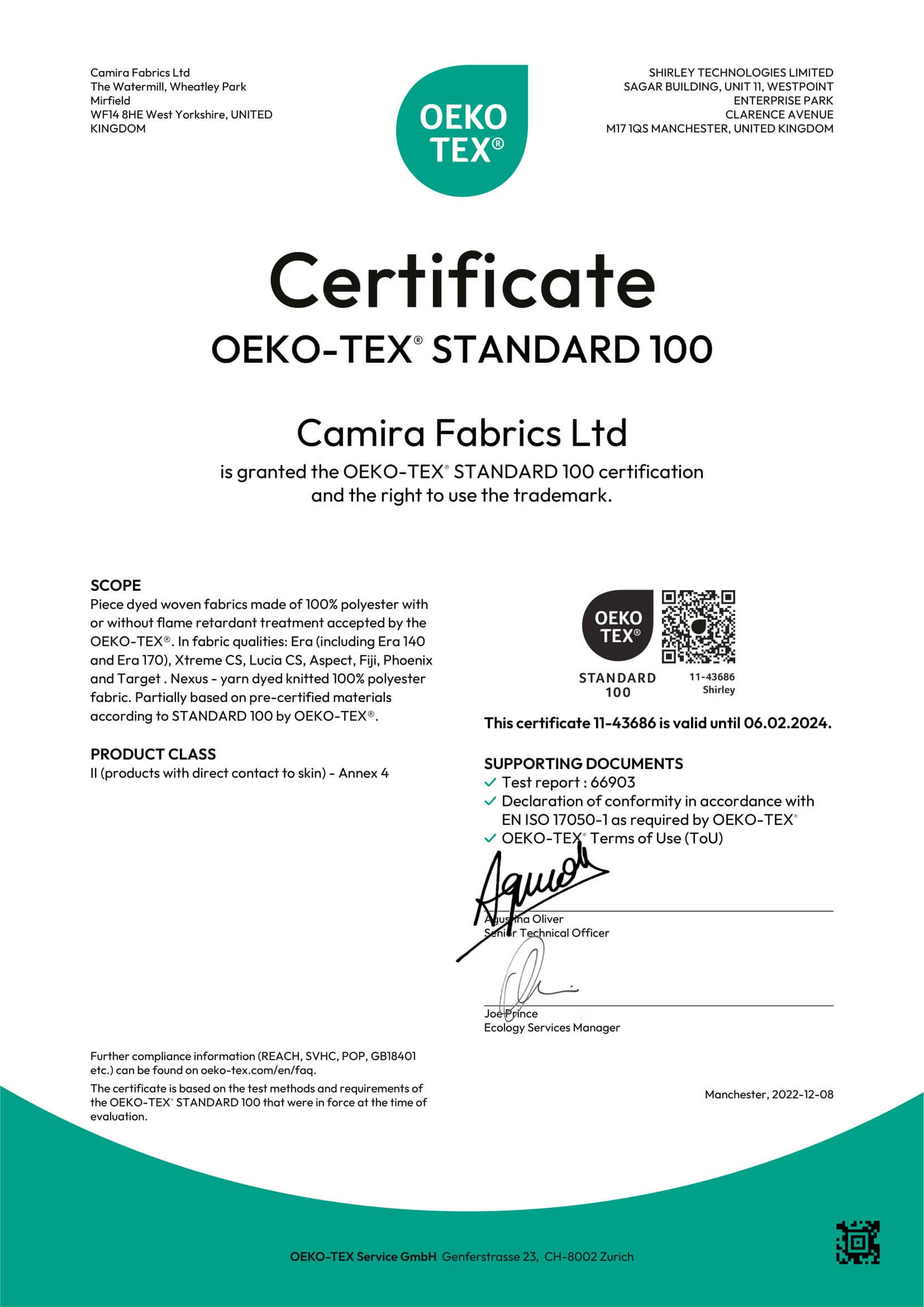 OekoTex Virgin Polyester Image