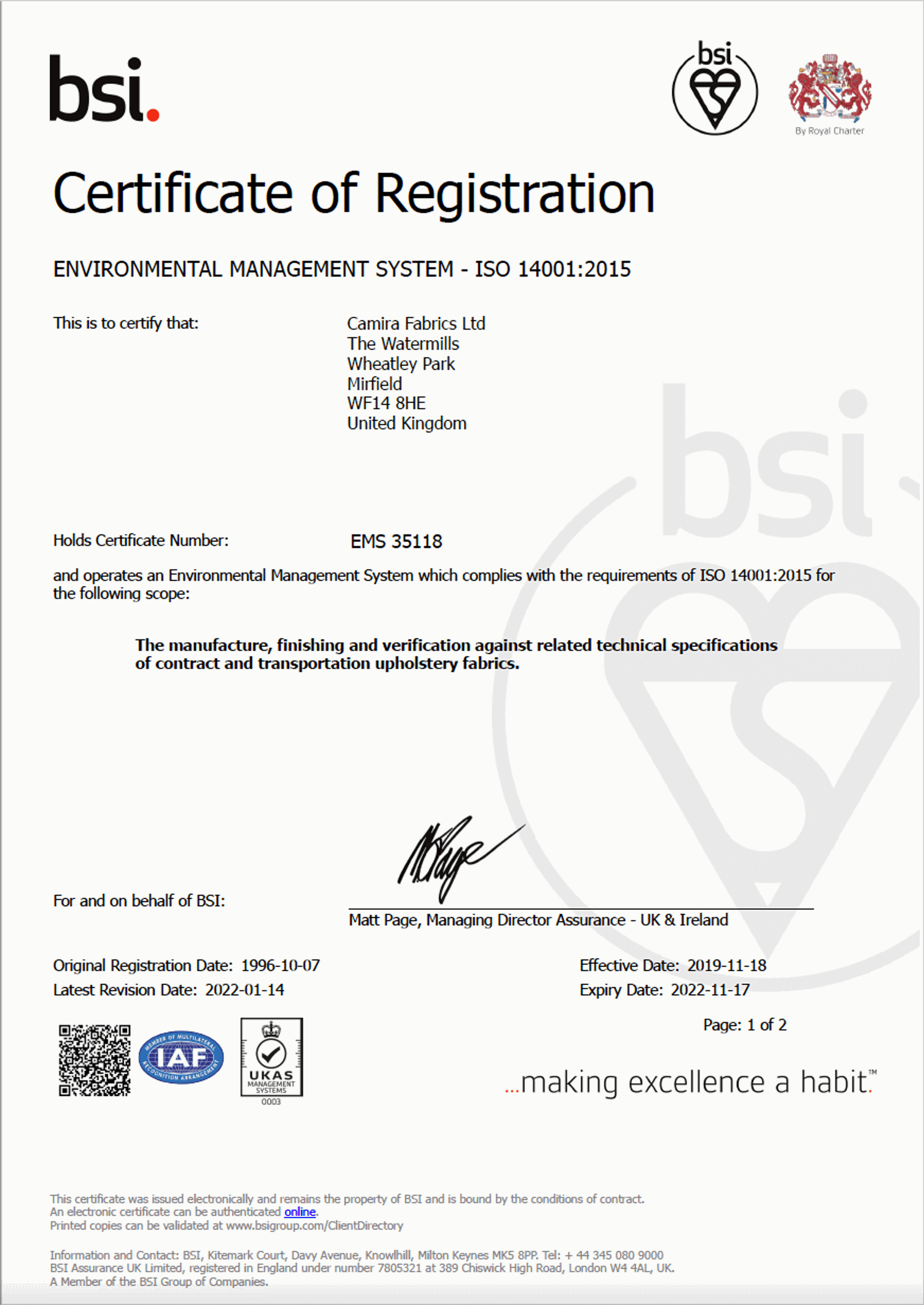 BSI 14001 Jan 2022 ICON