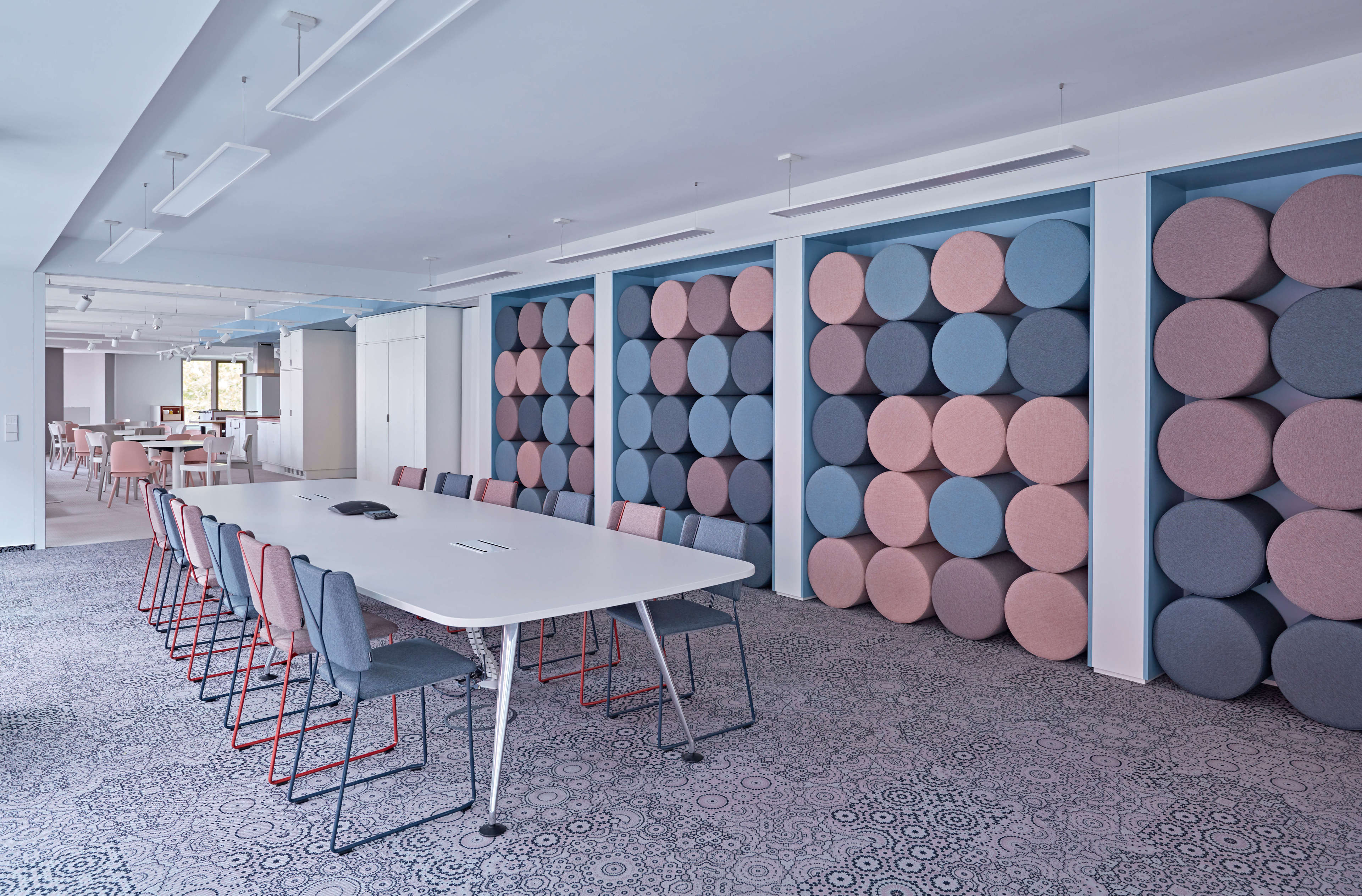 Acoustic fabric application for Danone office