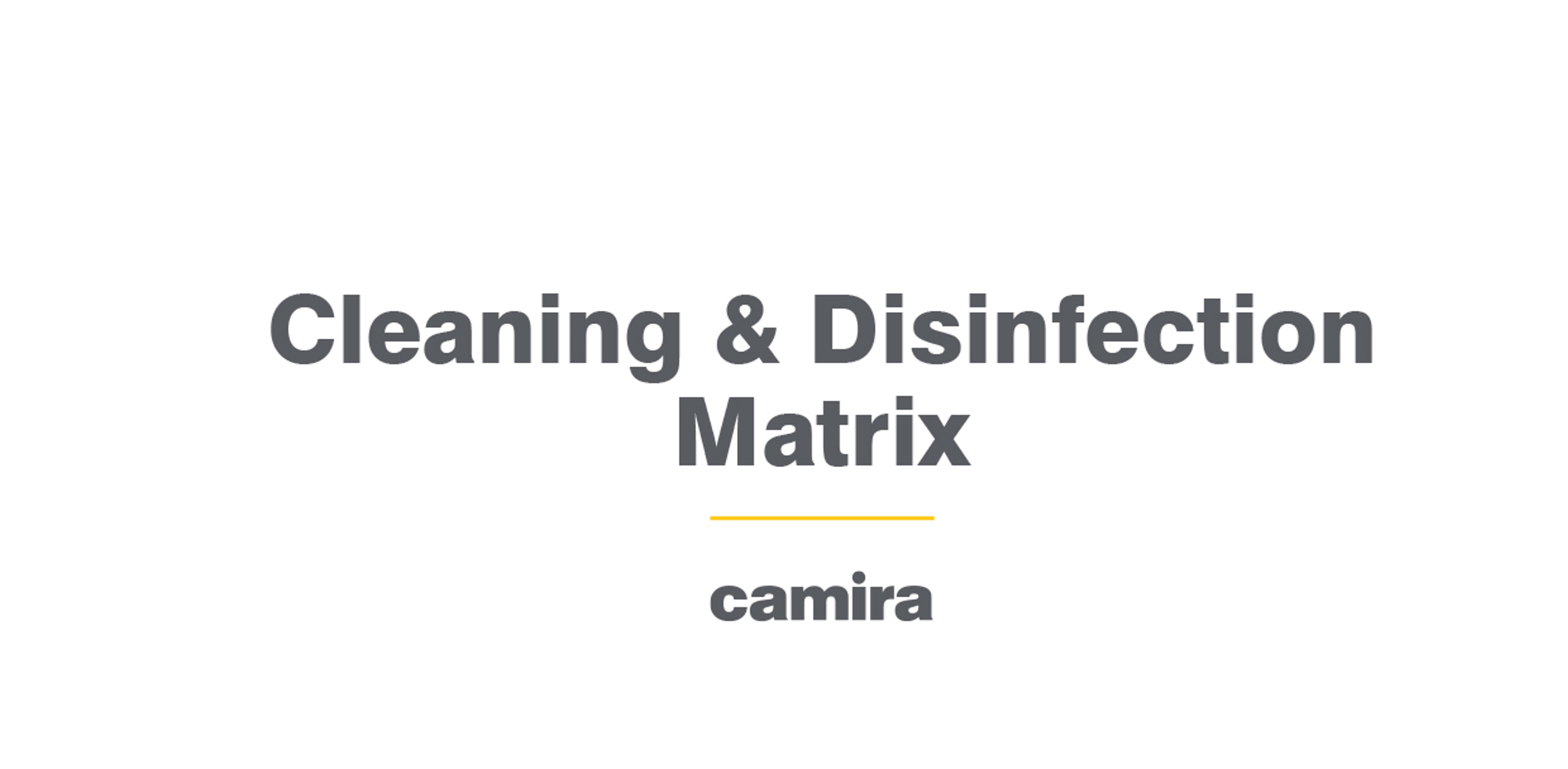 Cleaning Disinfection Matrix Contract